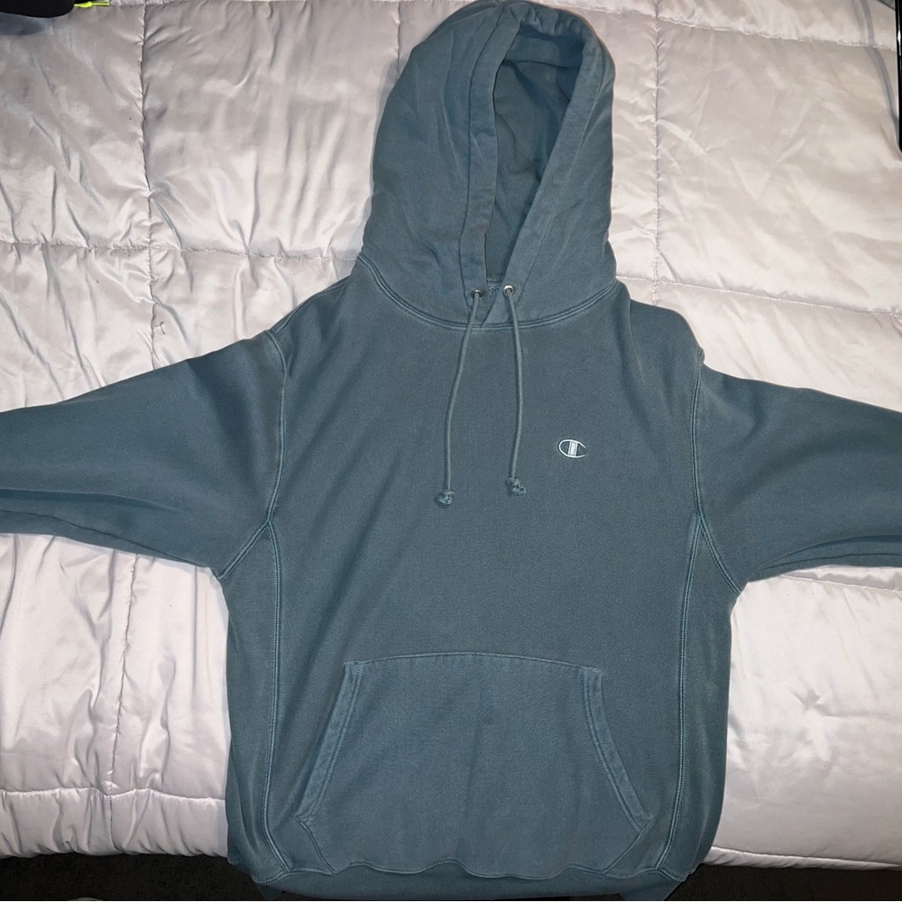 Champion Reverse Weave hoodie - turquoise dyed - brand new, no tags Men’s size M